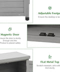 Details of Outdoor Storage Cabinet And Potting Bench With Metal Top For Garden Workstation, cedar wood in classic grey.