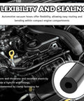Engine showing Silicone Vacuum Hose Kit For Cars Six Sizes From 1/8 To 3/8 Inch With 64 Connectors And 24 Clamps 94 Piece Set