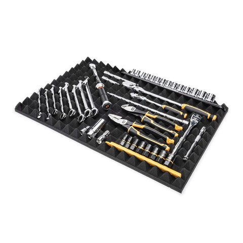 Trap Mat Universal Tool Drawer Liners Four Piece Low Profile Mats That Fit Two Inch And Up Segmented Sixteen By Twenty Two Inch