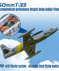 RC Jet Plane For Hobbyists 50mm T 33 EDF With Vector Flight Stabilization System PNP No Battery No Charger No Radio Yellow Color