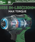 21V Brushless Impact Screwdriver Kit With 230Nm Torque, Cordless Driver Set, close-up of internal mechanics