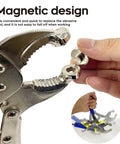 Pro Grade Snap Fastener Tool Kit For Boat Covers With Heavy Duty Snap Setter Pliers And Canvas Snaps 60 Sets Of 15mm Stainless Snaps Includes Hole Punch Die And Magnetic Mold Head For Easy DIY Install in use showing magnetic design