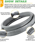 Washer Door Boot Gasket Replacement Seal For Leak Free Performance, Heavy Duty Rubber Boot Seal, OEM Style Fit For 47123605 Front Load Washers, Easy Install, Durable Replacement Part, gray rubber washer door boot gasket with hole detail