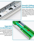 Smooth gliding steel ball bearings of 18 Inch Soft Close Drawer Slides Featuring Adjustable Tension Side Mount Full Extension Runners.