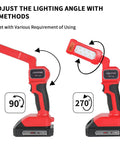 Cordless Three Eighth Inch Ratchet Wrench Workhorse For Tough Jobs with adjustable LED light angles of 90 and 270 degrees