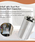 50 Plus 5uF Capacitors with 6 Percent Tolerance near HVAC unit, 370 to 440 VAC CBB65 Dual Run Start Capacitors for Condensers.