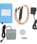 Portable Battery Spot Welder Powerhouse 5000W Output 6 Gear Digital Display kit components including US plug and cables