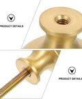 Close-up of Matte Brushed Brass Furniture Handles Set Of 2 For Cabinets And Drawers Smooth Wear Resistant Cupboard Pulls Slick