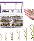 175 Piece Cotter Pin Kit With Six Sizes Zinc Plated Steel Hairpin R Clips And Hitch Pins for automotive and machinery use.
