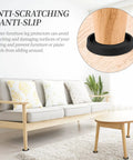 No Slip Two And A Half Inch Furniture Coasters Caster Cups on couch legs in living room setting