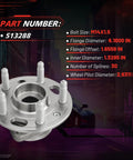 Front And Rear Wheel Hub Bearing Assembly Replacement For GM Cars Like Malibu Impala Equinox Terrain Lacrosse XTS CTS Regal Buick And Cadillac With ABS 5 Lug 2 Piece Set, showing part number 513288 and detailed dimensions.