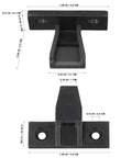20 Piece Push On Furniture Panel Clips With Dead Easy Hidden Cabinet Mounting And Quick Fit Shelf Brackets In Tough Black Nylon, close-up dimensions.