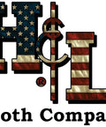 H&L Tooth Company logo with American flag design, manufacturer of 2AH 2A Series Crimp On Bucket Teeth Ten Pack Teeth Only Blue Made In USA