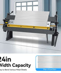 Heavy Duty Sheet Metal Brake For Carbon Steel Aluminum Copper, 24in width capacity, metal panels, home shop or pro workshop use.