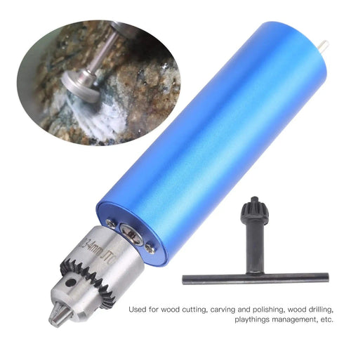 Go To Portable Electric Hand Drill Kit For Wood Crafting And Polishing with blue aluminum alloy and adjustable speed