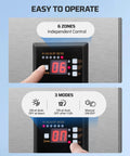 600W Low Voltage Landscape Transformer With Six Independent Outputs, Photocell Sensor, display showing 6 zones and 3 modes
