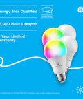 Color Changing Smart LED Bulbs A19 with Bluetooth and Wi Fi, Works With Alexa and Google Assistant, 4 Pack, energy details