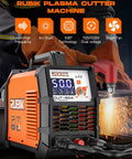 Dual Voltage Plasma Cutter 50 Amp For Home Workshop 110 to 220 Volt With Three Quarter Inch Cutting Capacity And One Half Inch Clean Cut LCD Display Non Touch Pilot Arc 2T 4T Cutting Modes