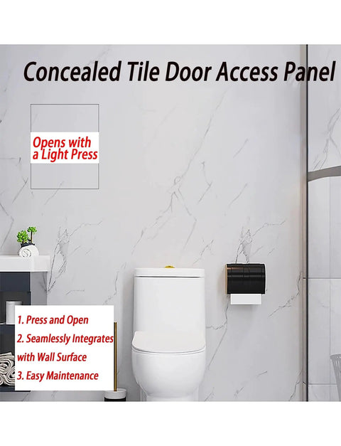 Heavy Duty Stainless Steel Concealed Door Hinges For Snug Fit Access Panels And Flush Insulation Boxes Featuring Foolproof Mounting And A Slick Hidden Profile For Tile Or Drywall Surfaces on a bathroom wall