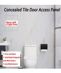 Heavy Duty Stainless Steel Concealed Hinges For Seamless Hidden Access Panels And Tile Ready Inspection Doors With Hassle Free Install And Smooth Swing For Bathrooms And Utility Rooms 60 X 100 Cm, concealed tile door access panel in bathroom setting.