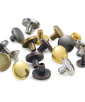 No Fuss 50 Set Chicago Screws And Leather Rivets Kit Featuring Assorted Zinc Alloy Metal Studs in various colors and finishes.