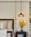 Plug In Pendant Light With 15 Foot Cord Dimmable Inline On Off Switch Dope Modern Crystal Chandelier Hanging Lamp in bedroom