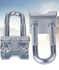 Close-up of 8 Pack Adjustable Coil Spring Lowering And Leveling Clamp Kit For Trucks And SUVs, showing durable steel brackets and bolts.