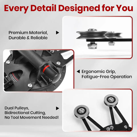 Windshield Removal Tool Kit With Dual Cutting Locking Function For Cars, Trucks And SUVs, ergonomic handle and pulleys close-up