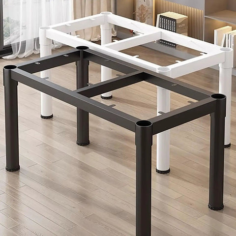 Bulletproof Industrial Table Legs White Cast Iron Base Heavy Duty Metal Desk Support Built Tough Strong 600 Lb Capacity For Diy Coffee Dining Tables Clean Slick Lines, showcasing white and black table leg frames.