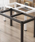 Heavy Duty Industrial Table Legs Solid Cast Iron Desk Base Straight Up Built Like A Tank Zero Flex For Diy Coffee Tables And Dining Room Setup White Finish, showcasing white and black table bases.