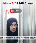 Door Window Alarms 5 Pack 125dB With Volume Control Wireless Sensors installed on sliding door for home security
