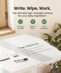 Heavy Duty Glass Electric Standing Desk With Effortless Height Control For Compact Home Office Setup 35 X 20 Inch Wipe Clean Top detailing time-blocking notes.