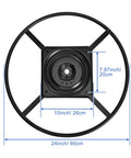 24 Inch Heavy Duty Steel Swivel Base With 360 Degree Rotation And 10 Inch Square Mount Plate top view with measurements
