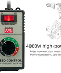 High Power 4000W AC 110V Fan Motor Speed Controller With Plug And Play Precision Knob One Turn Regulation For Smooth Accurate Speed Control And Stable Performance For American 110V Fans front view