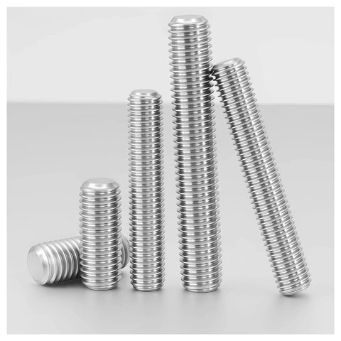 Heavy Duty 304 Stainless Steel Fully Threaded Rods Set 25mm M3 Headless Stud Bolts 30 Pieces displayed on gray surface