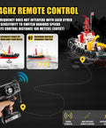 RC Fire Rescue Boat With 2 4GHz Remote Water Spray Function Dual Rechargeable Batteries Powerful Aquatic Rescue Ship