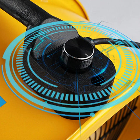 Close-up of adjustable speed dial on the 24 Inch Heavy Duty Industrial Oscillating Metal Drum Fan Solid Steel Beast.