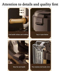 Electric Coffee Roaster Machine With Three Roast Modes Eight Gear Settings featuring oak handle, easy open button, and mesh cover.