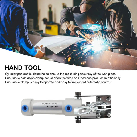 Heavy Duty Iron Air Clamp With G1/8 Interface, Pneumatic Hold Down Cylinder For Industrial Equipment Installation, Mechanical Operations, And Welding Fixtures, used in welding