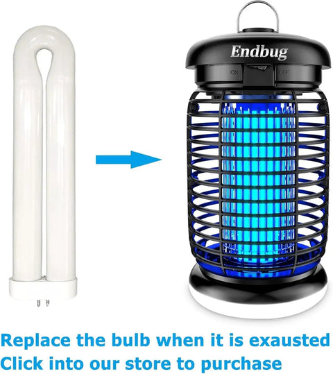 Indoor Outdoor Bug Zapper 2 In 1 With LED Light Waterproof Mosquito Killer for Patio Garden Backyard and Home shown with replaceable bulb