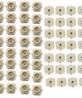 60 Pack PCB Mount Coaxial Connectors Set for SMD SMT Boards, 50 Ohm RF Female Socket Jacks, gold contacts, top view