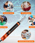 Electric Desoldering Pump Solder Sucker For Through Hole PCBs Portable Desoldering Gun With versatile uses illustrated.