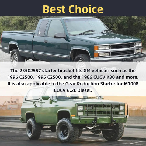 Sturdy Starter Mounting Bracket For Cars And Trucks Beefy Steel Support That Keeps Starter Holes From Cracking And Bolts From Stripping Easy Install Reduces Vibration Keeps Your Starter Tight For Quick Dependable Cranks for GM diesel trucks