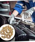 Mechanic using Lock Clamp Type Grease Nozzle Kit With Brass Fittings SAE Zerk Straight Nozzles in car engine maintenance