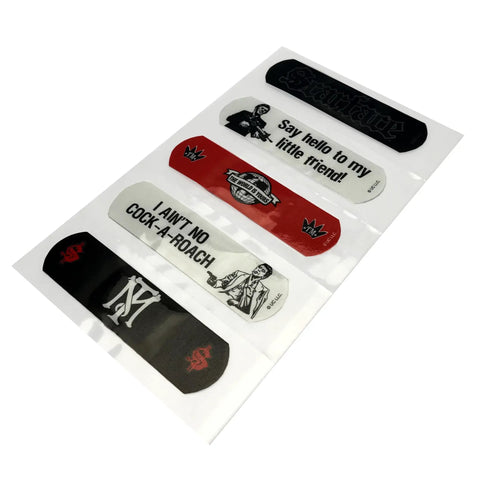 Scarface Fandages Collectible Fashion Bandages Set Of 25 Latex Free Sterile Bandages With Stylized Artwork Perfect For Fans And Collectors Five Sheets Of Five Bandages Each, five bandages on sheet