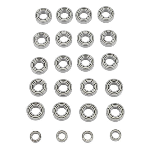 One Eighth Scale RC Ball Bearing Kit Steel High Precision Bearings For One Eighth RC Cars arranged in rows
