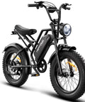 All Terrain Fat Tire Electric Bike For Adults With 1500W Peak Power 68 Miles Plus Range Dual Suspension 32 MPH Top Speed 48V 18Ah Battery 20 Inch Wheels Black, side view