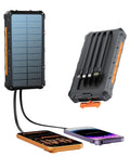 On The Go Solar Power Bank 20000mAh With Built In Cables 20W Fast Charge Portable External Battery Pack charging devices
