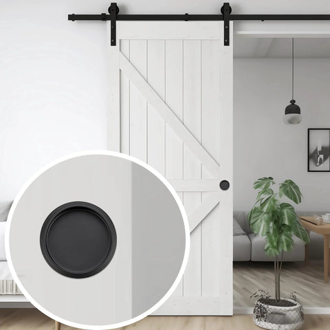Two Pack Round Pocket Door Pulls For Closet Doors Two And One Eighth Inch Black Finger Pulls With Easy Snap In Installation