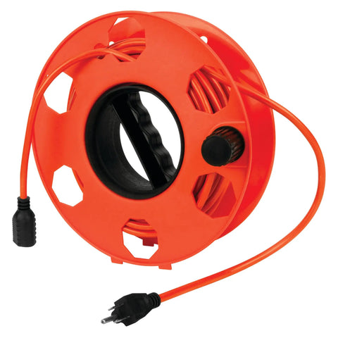 Heavy Duty 11 Inch Cord Reel With 150 Foot Capacity For Extension Cords, Rugged Orange Reel With Impact Resistant Housing